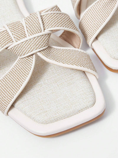 MOTF PREMIUM SQUARE-TOE SIMPLE AND COMFORTABLE WOMEN FLAT SANDALS