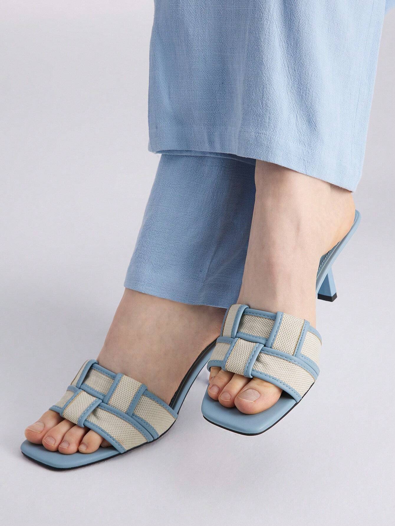 MOTF PREMIUM BRAIDED HEELED MULE SANDALS