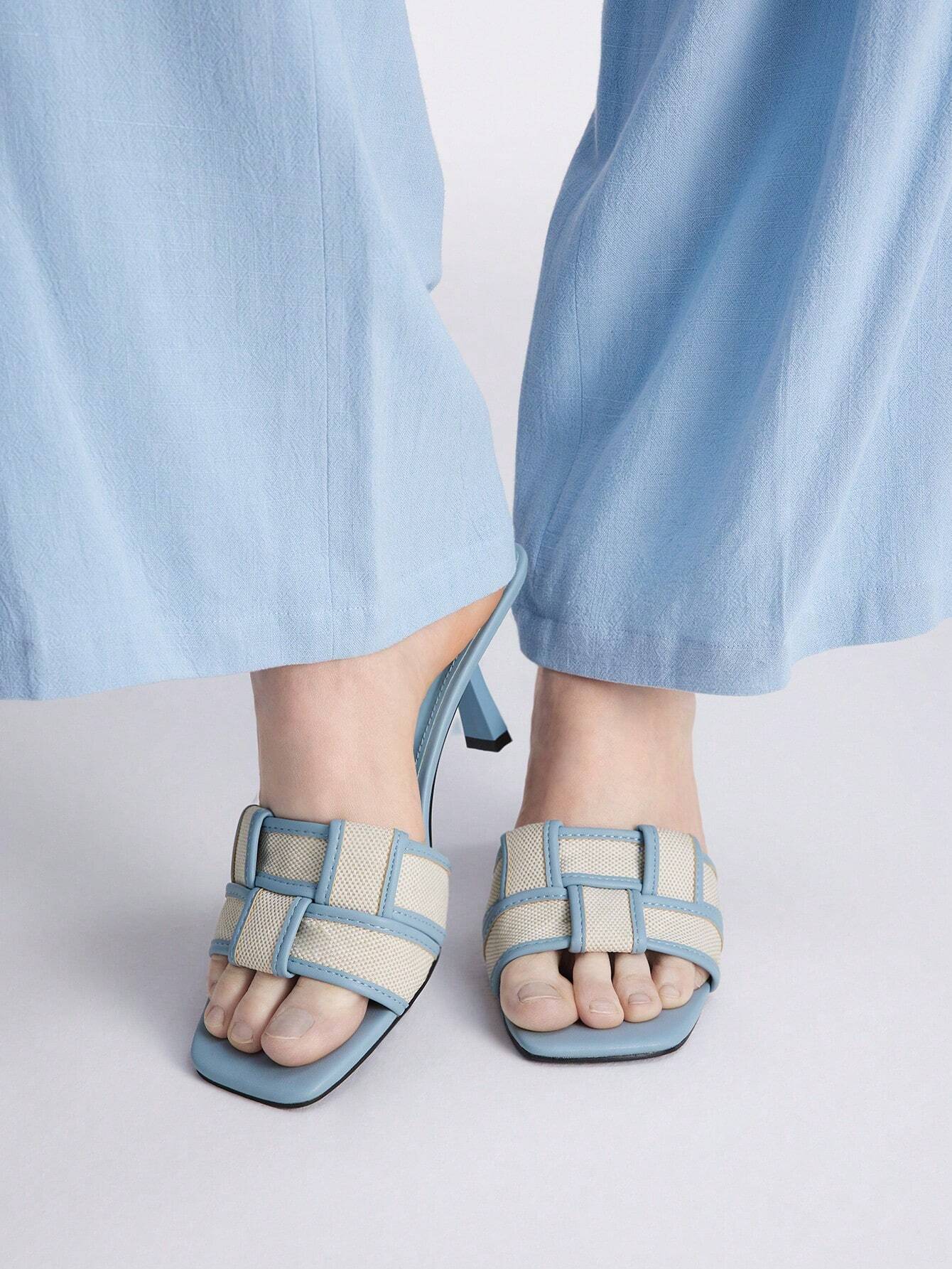 MOTF PREMIUM BRAIDED HEELED MULE SANDALS