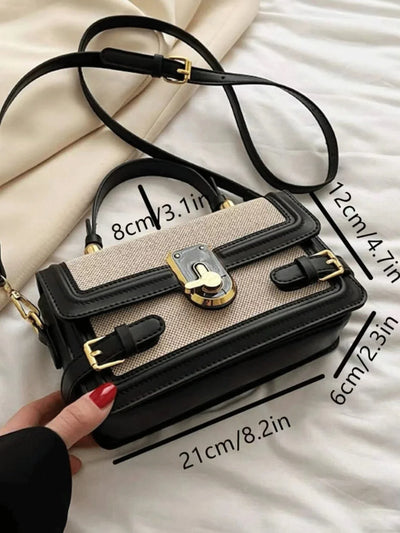 Fashionable,Minimalist,Casual,Small Square Bag Buckle Decor