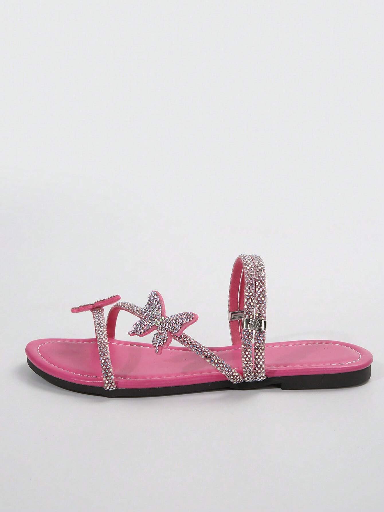 Rhinestone Bow & Multiple Straps Two Way Wear Women's Slippers