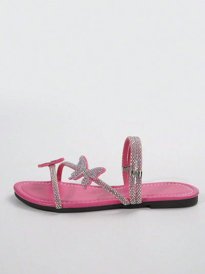 Rhinestone Bow & Multiple Straps Two Way Wear Women's Slippers
