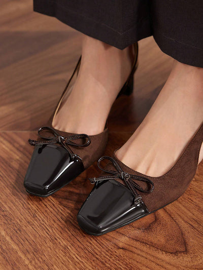 MOTF PREMIUM COMFORTABLE WOMEN HIGH HEEL SHOES WITH BOW DECORATION VACATION SHOES