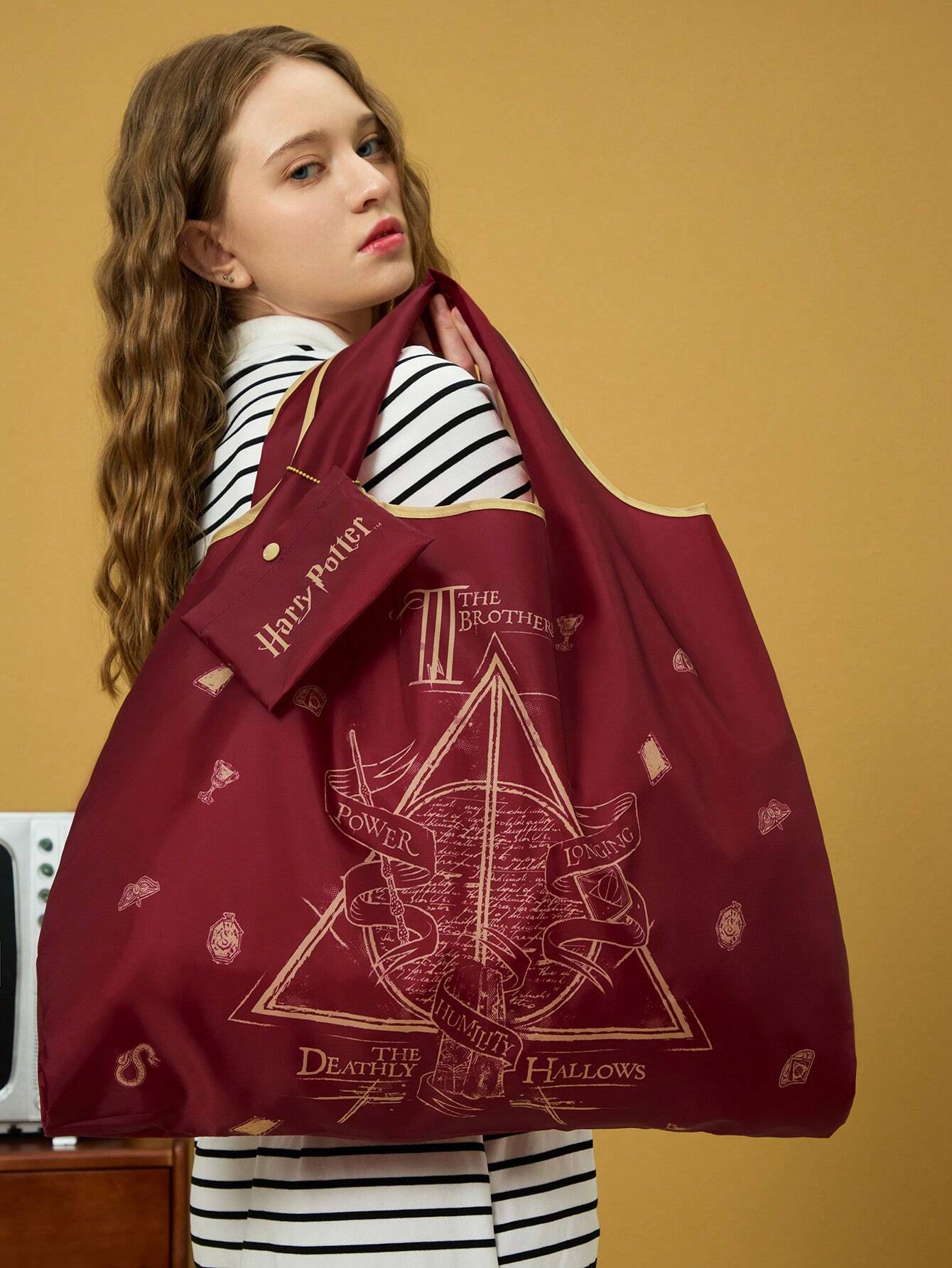 Letter & Harrypotter Deathly Hallows Geo Graphic Tote Bag