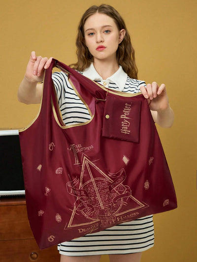 Letter & Harrypotter Deathly Hallows Geo Graphic Tote Bag