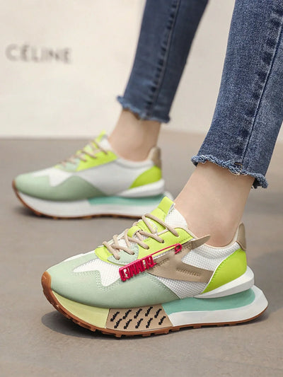 Women's Breathable Lightweight Fashionable Thick-Soled Casual Sports Shoes