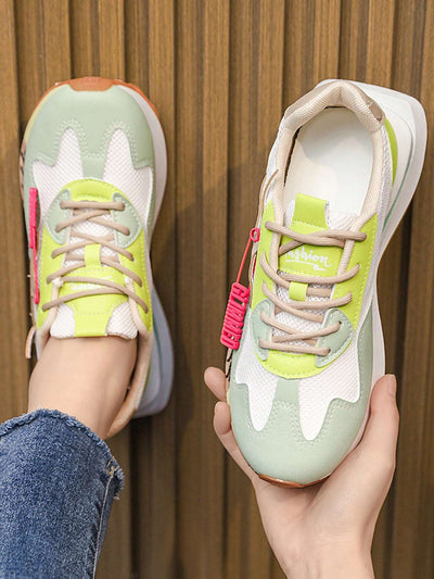 Women's Breathable Lightweight Fashionable Thick-Soled Casual Sports Shoes