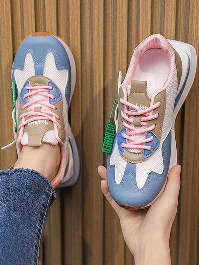 Women's Breathable Lightweight Fashionable Thick-Soled Casual Sports Shoes