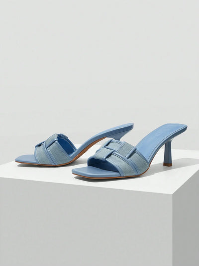 MOTF PREMIUM BRAIDED HEELED MULE SANDALS