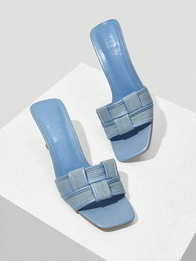 MOTF PREMIUM BRAIDED HEELED MULE SANDALS