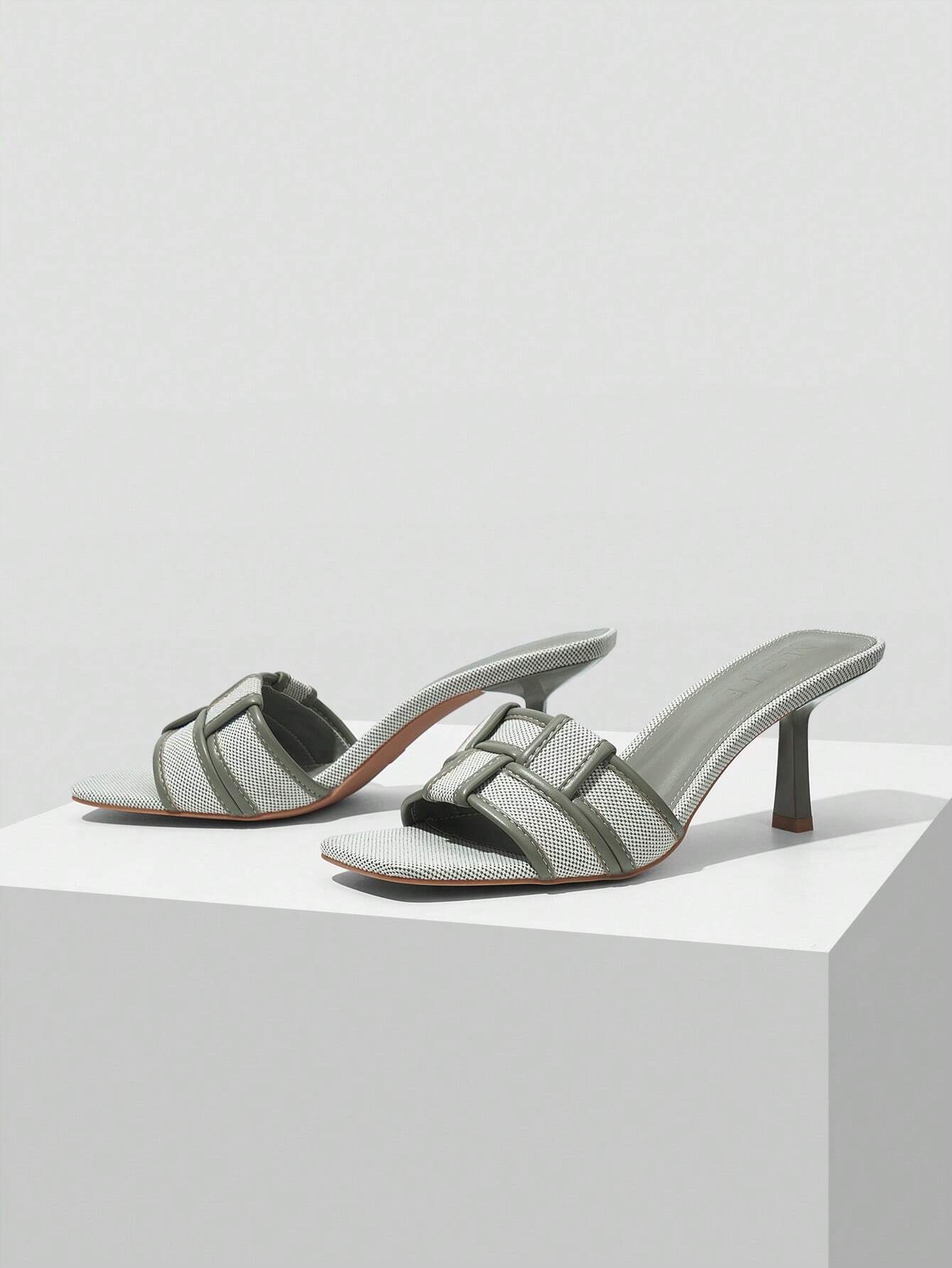 MOTF PREMIUM BRAIDED HEELED MULE SANDALS