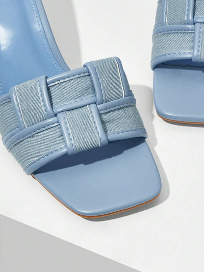 MOTF PREMIUM BRAIDED HEELED MULE SANDALS