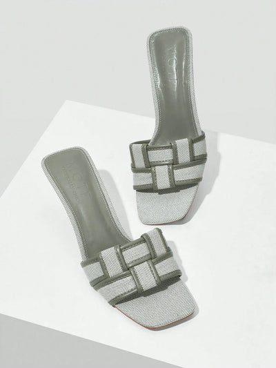MOTF PREMIUM BRAIDED HEELED MULE SANDALS