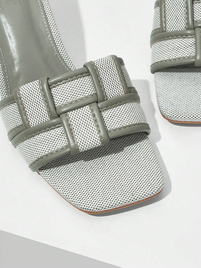 MOTF PREMIUM BRAIDED HEELED MULE SANDALS