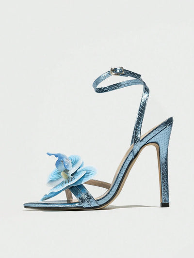 Eye-Catching Orchid Nude Strap Elegant Light Blue Sandals