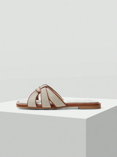 MOTF PREMIUM SQUARE-TOE SIMPLE AND COMFORTABLE WOMEN FLAT SANDALS