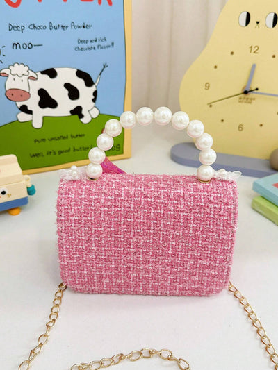 Mini Glitter Decorated Fashion Faux Pearl Satchel For Evening Party