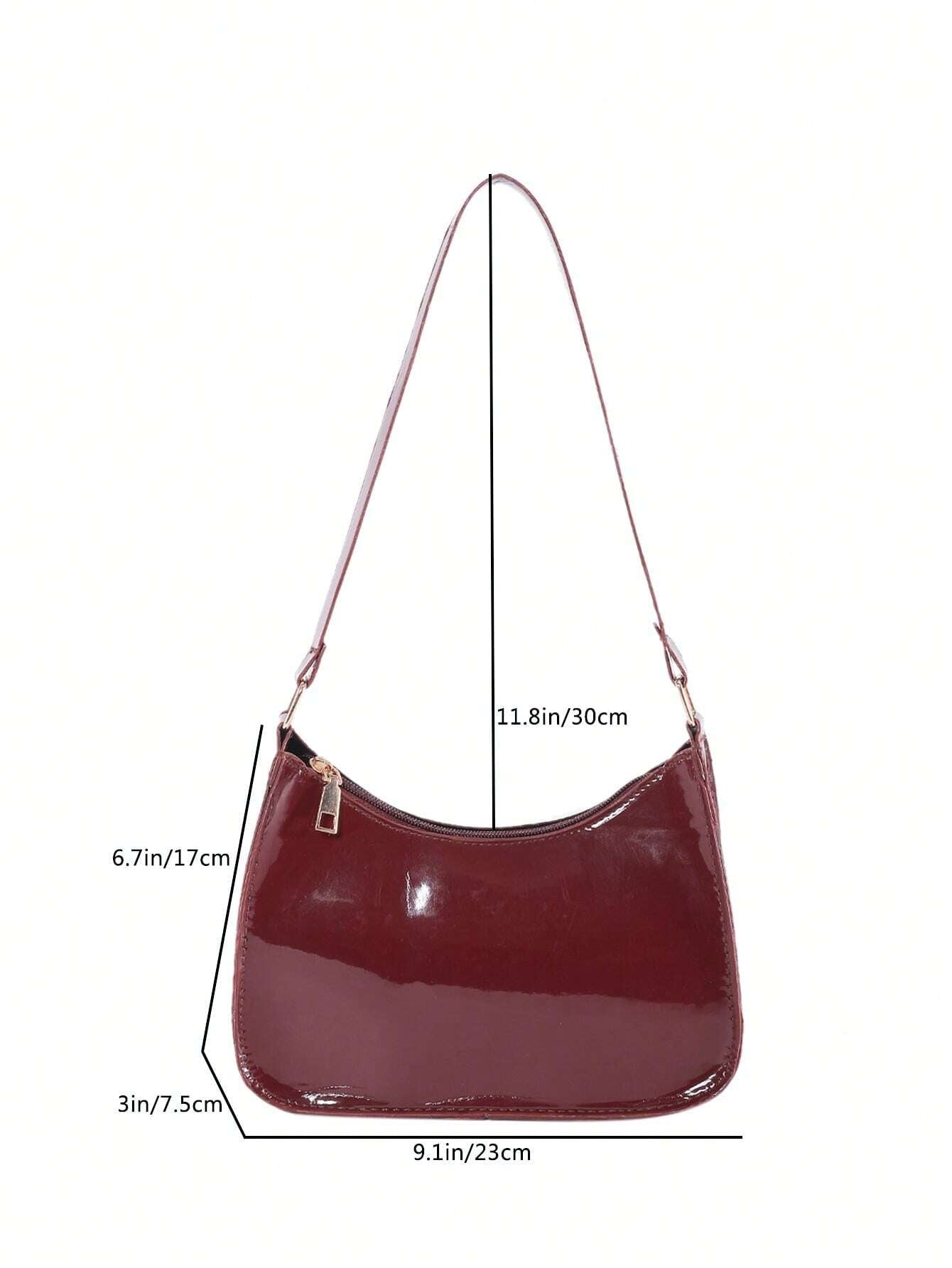 Fashion Women Handbag PU Leather Solid Color Casual Shoulder Bag With Texture