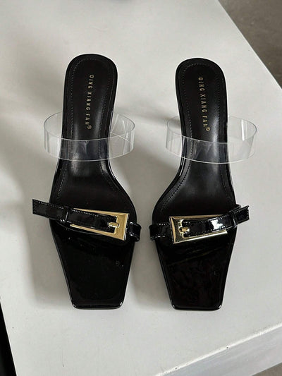 European And American Style Fashionable Women Summer Sandals With Metal Buckle