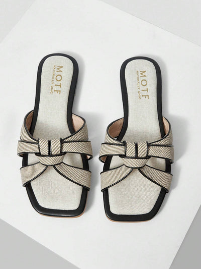 MOTF PREMIUM SQUARE-TOE SIMPLE AND COMFORTABLE WOMEN FLAT SANDALS