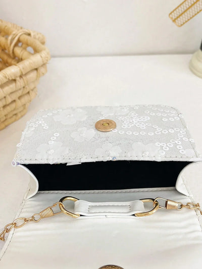 Mini Glitter Decorated Fashion Faux Pearl Satchel For Evening Party