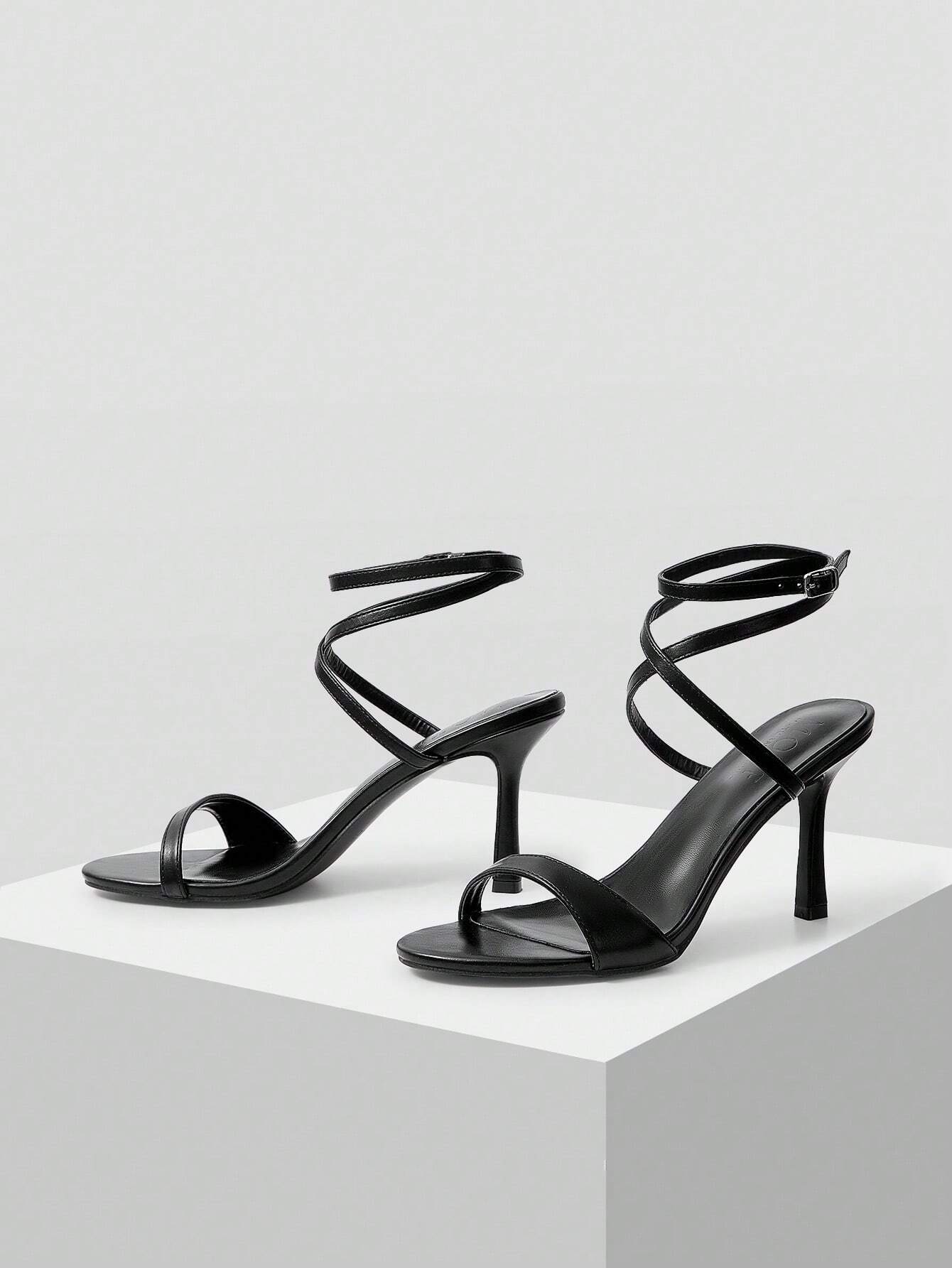 MOTF PREMIUM ANKLE STRAP OPEN TOE HIGH HEEL SANDALS