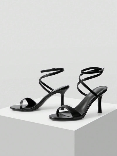 MOTF PREMIUM ANKLE STRAP OPEN TOE HIGH HEEL SANDALS