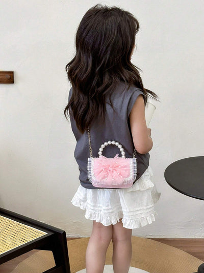 Mini Glitter Decorated Fashion Faux Pearl Satchel For Evening Party
