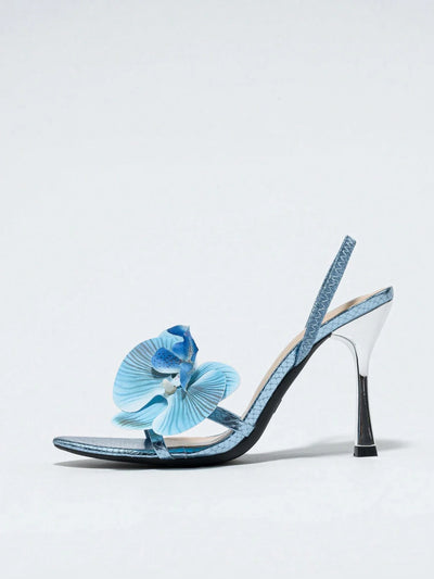 Eye-Catching Orchid Nude Strap Elegant Light Blue Sandals