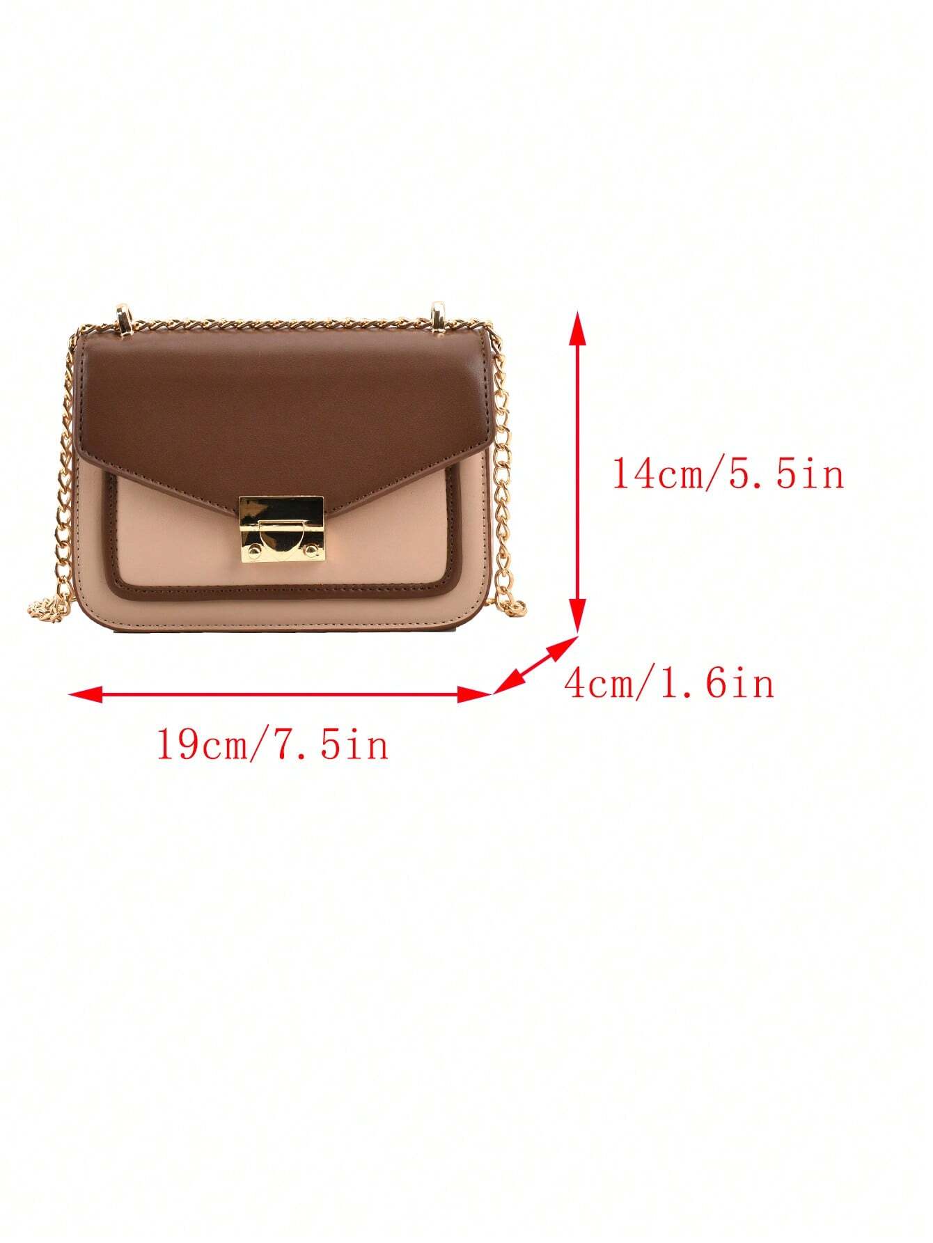 Mini Push Lock Chain Decor Flap Square Bag Shoulder Bag