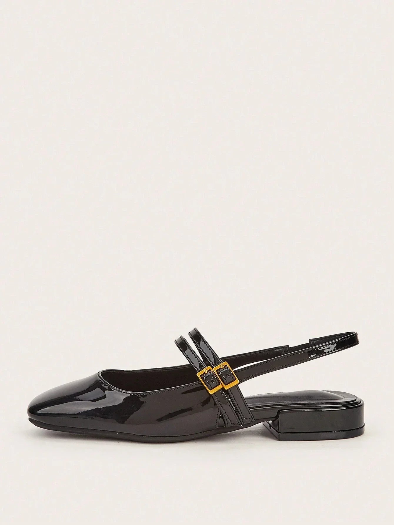 Holiday-Style Wine Red Round Toe Buckled Flat Shoes