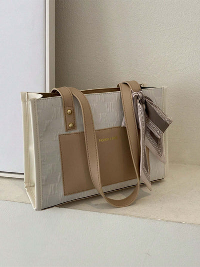 Bow Decor Lightweight,Business Casual Random Skinny Scarf Decor Square Bag