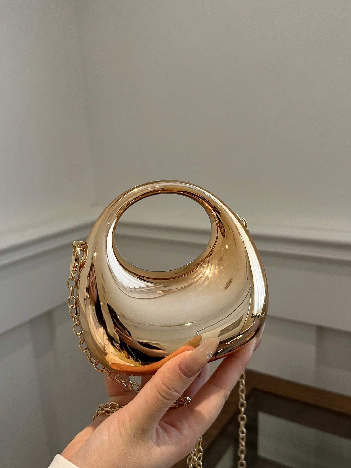 Acrylic Crescent Moon Box Shaped Mini Handbag