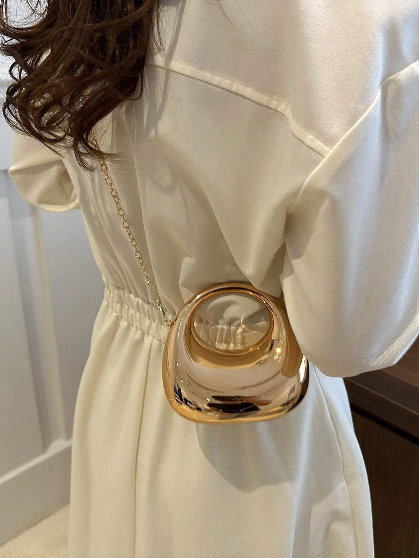 Acrylic Crescent Moon Box Shaped Mini Handbag