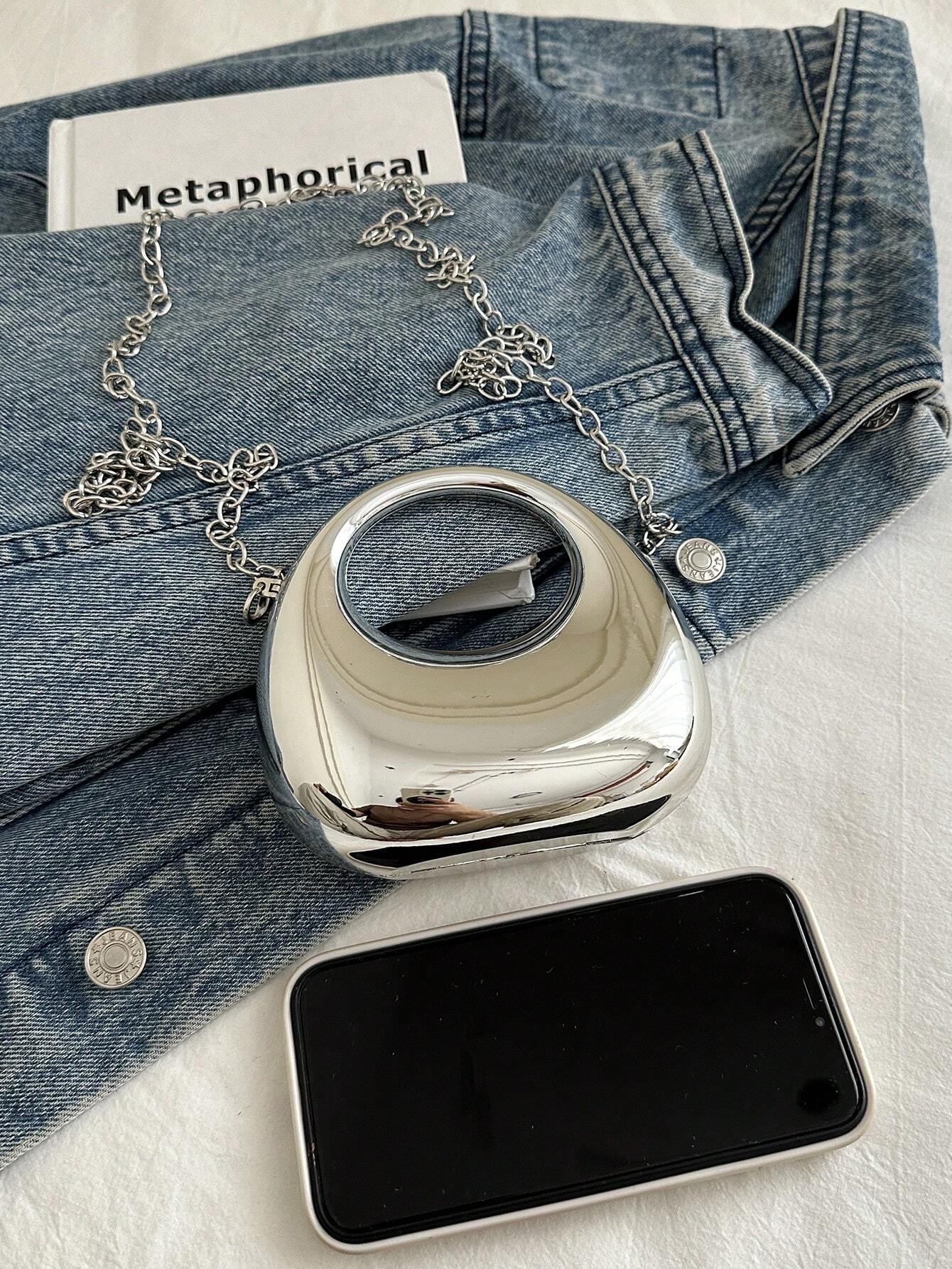 Acrylic Crescent Moon Box Shaped Mini Handbag