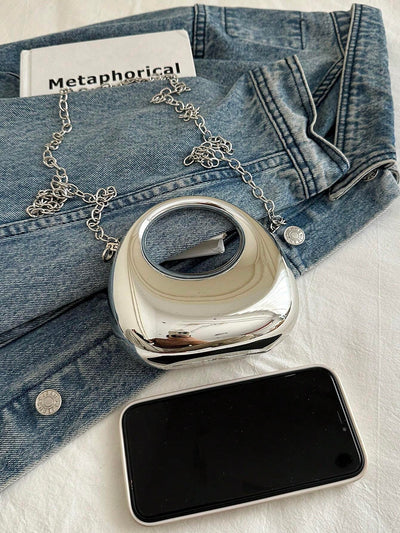 Acrylic Crescent Moon Box Shaped Mini Handbag
