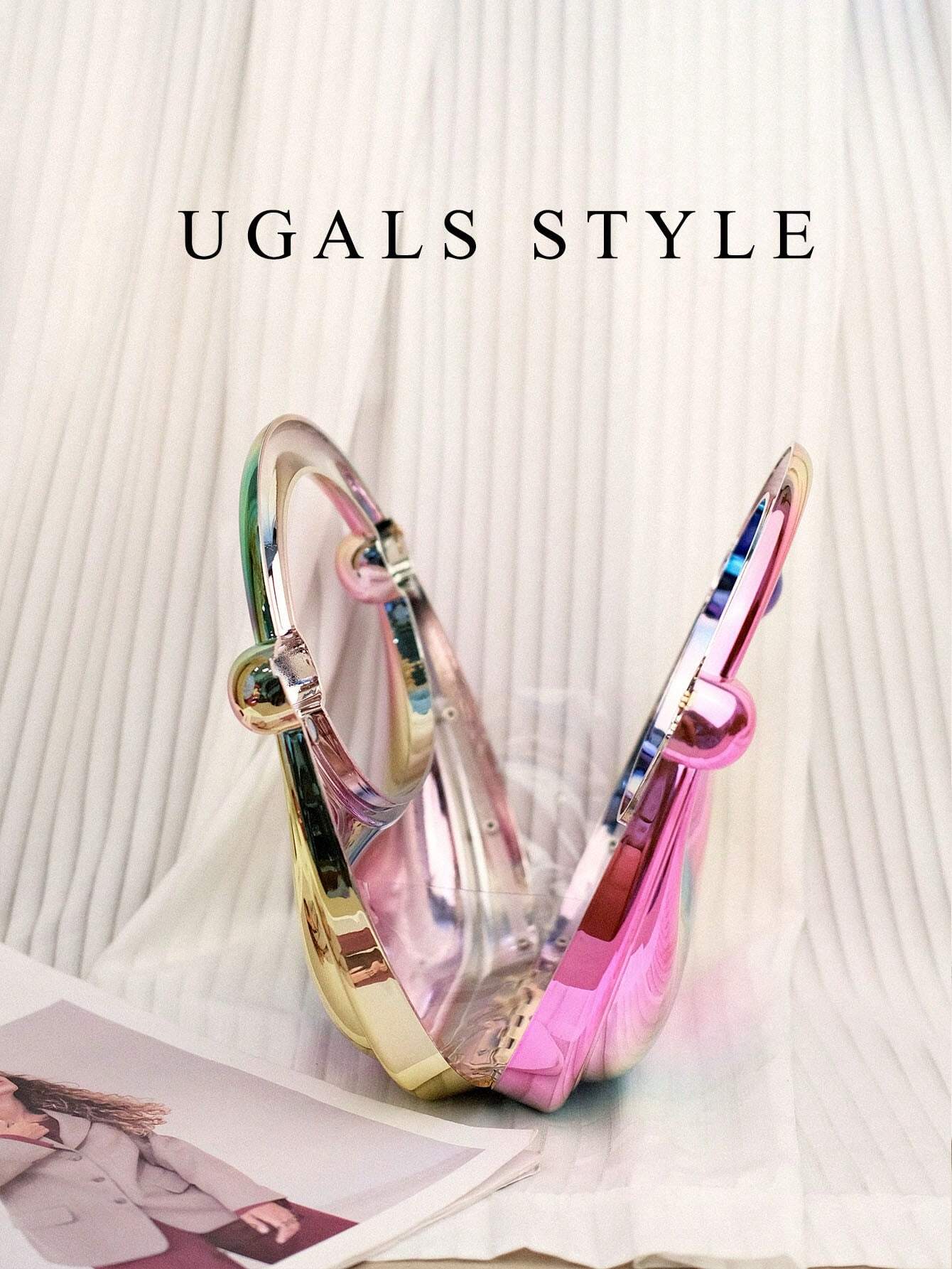 Luxury 2023 Women's Party Prom Crescent Clip Box Evening Clutch Acrylic Transparent Clutch Waterproof Crossbody Bag