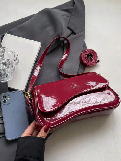 Lightweight,Business Casual Minimalist Flap Square Bag