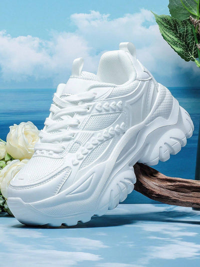 Women's Fashionable Pink Princess Style Wedge Sneakers