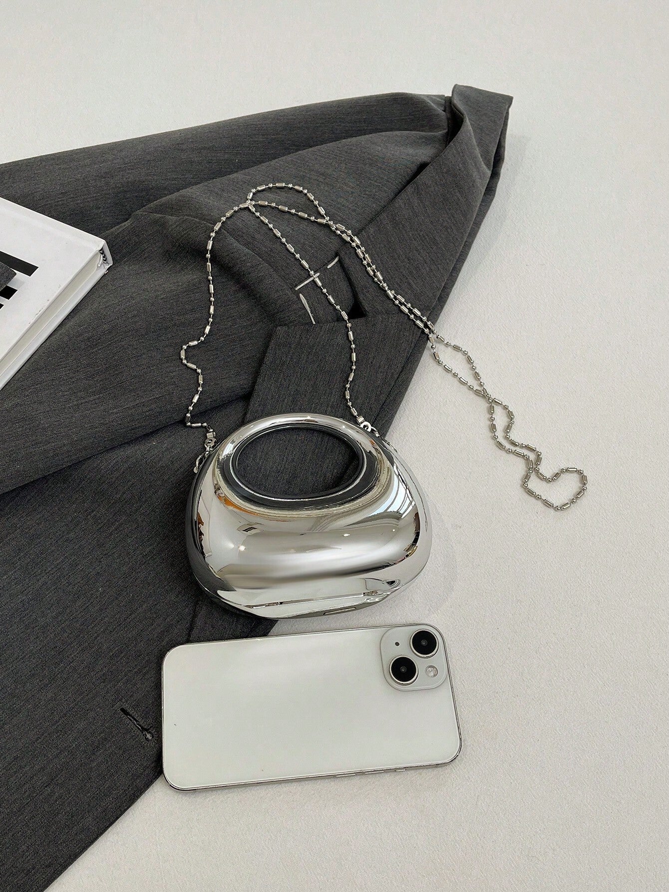 Acrylic Crescent Moon Box Shaped Mini Handbag