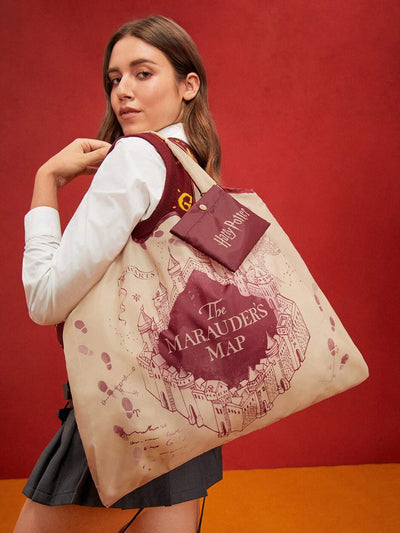 Letter & Harrypotter Deathly Hallows Geo Graphic Tote Bag