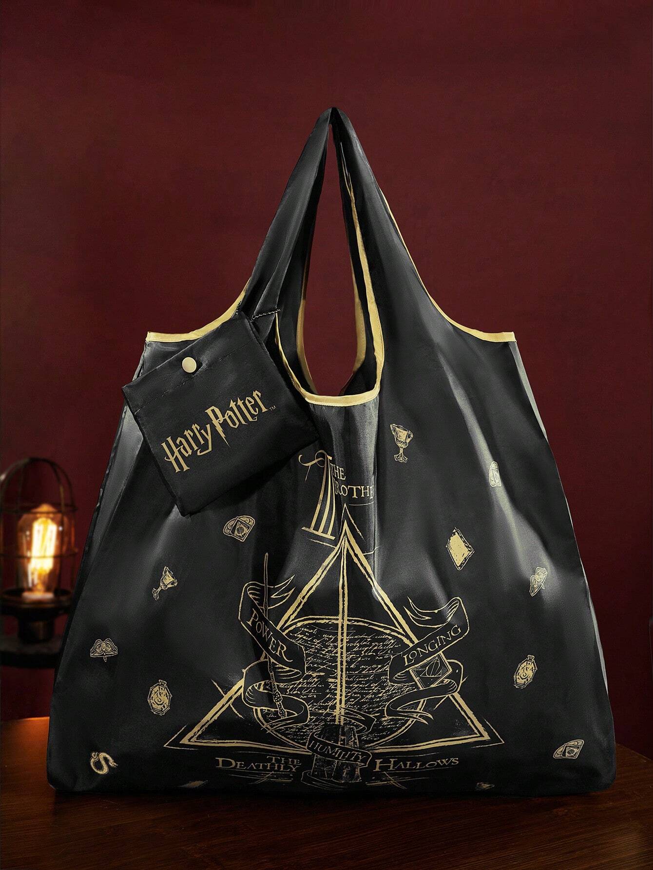 Letter & Harrypotter Deathly Hallows Geo Graphic Tote Bag