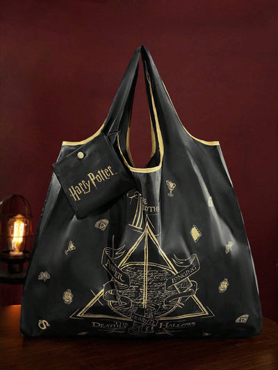 Letter & Harrypotter Deathly Hallows Geo Graphic Tote Bag