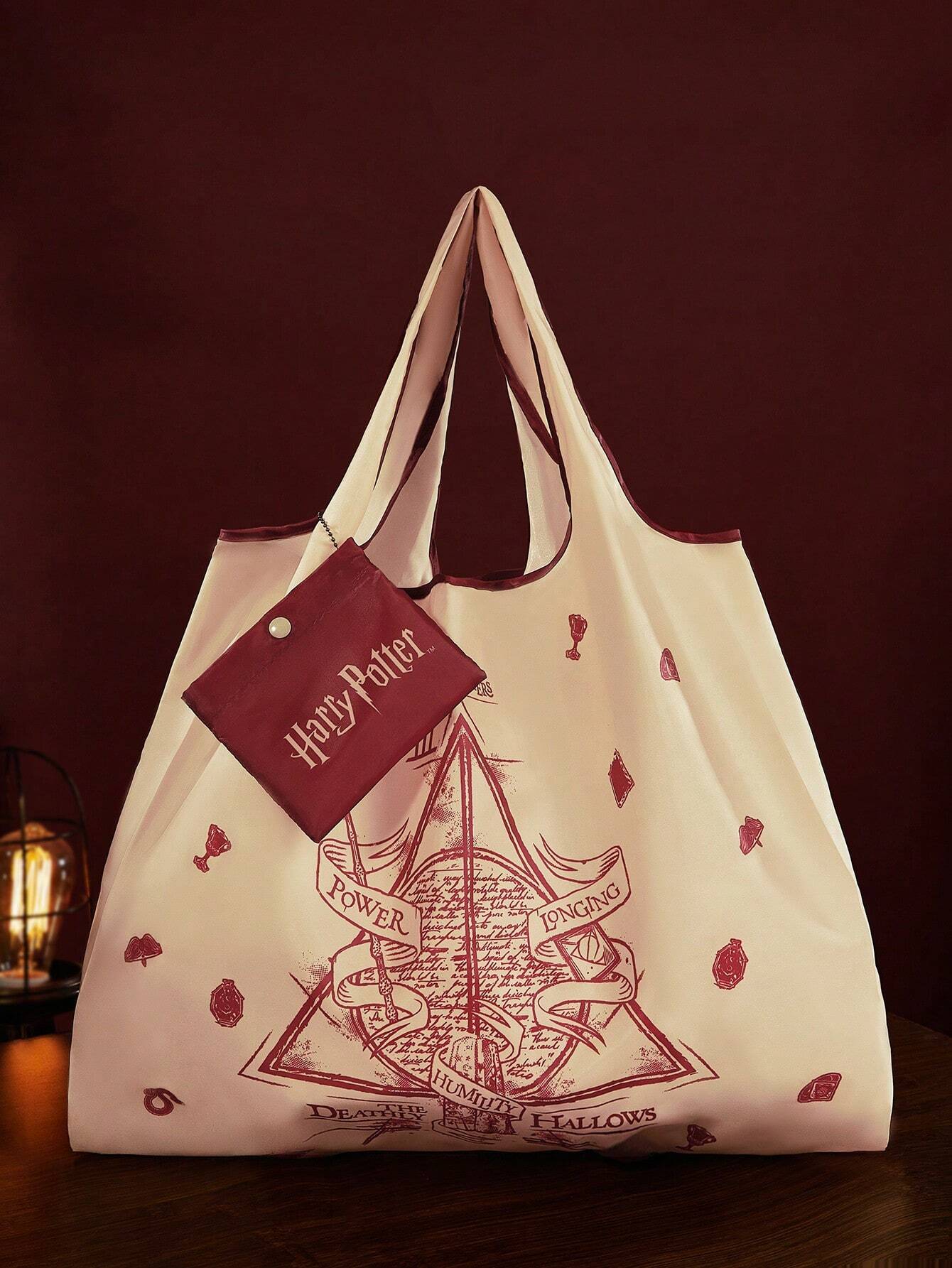 Letter & Harrypotter Deathly Hallows Geo Graphic Tote Bag
