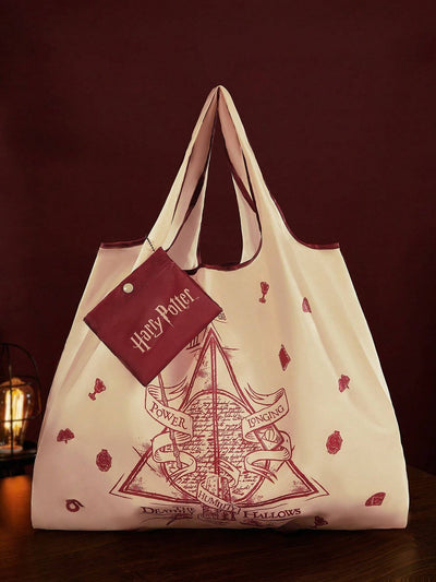 Letter & Harrypotter Deathly Hallows Geo Graphic Tote Bag