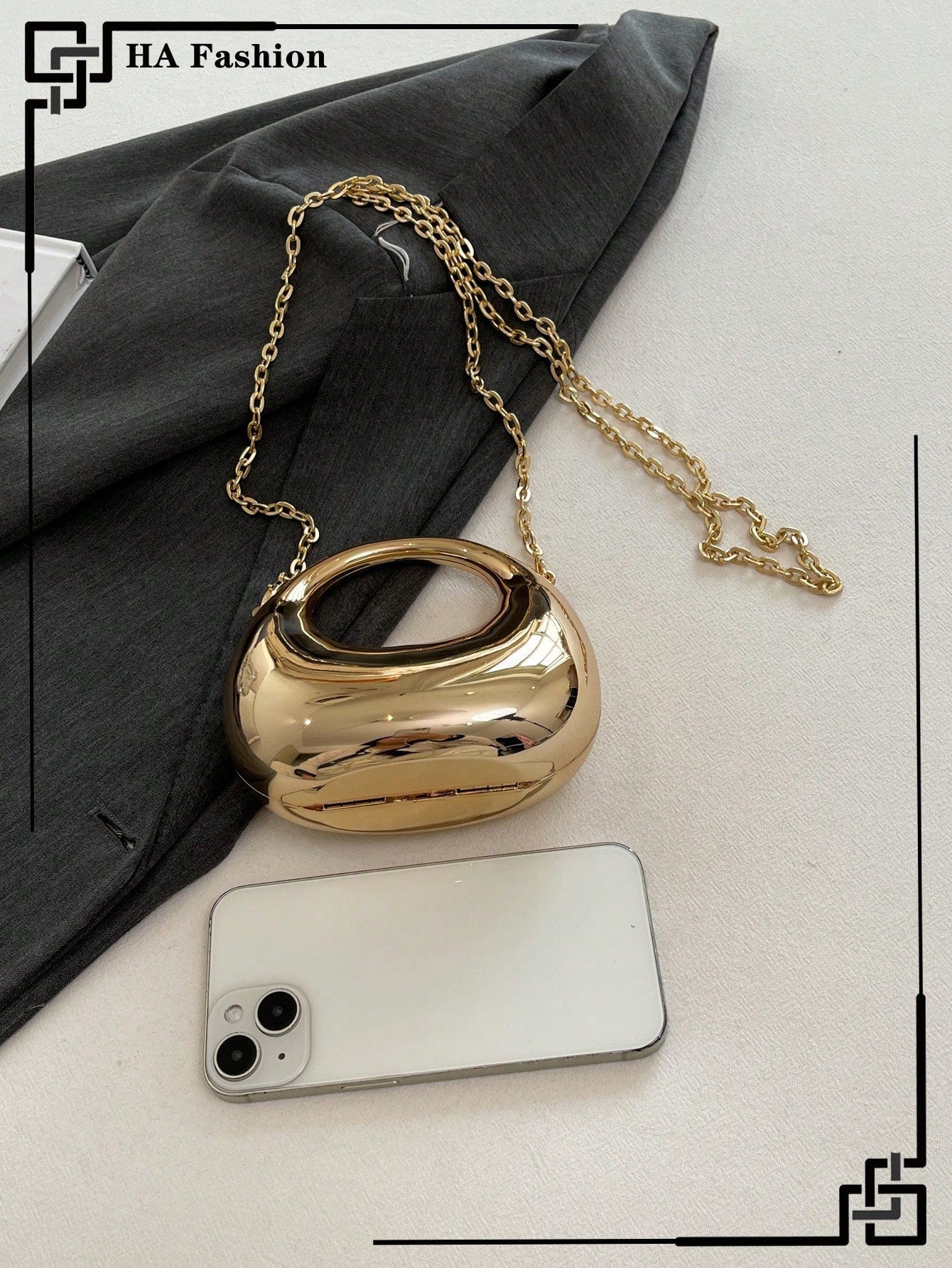 Acrylic Crescent Moon Box Shaped Handbag