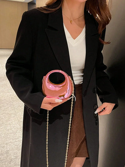Acrylic Crescent Moon Box Shaped Mini Handbag