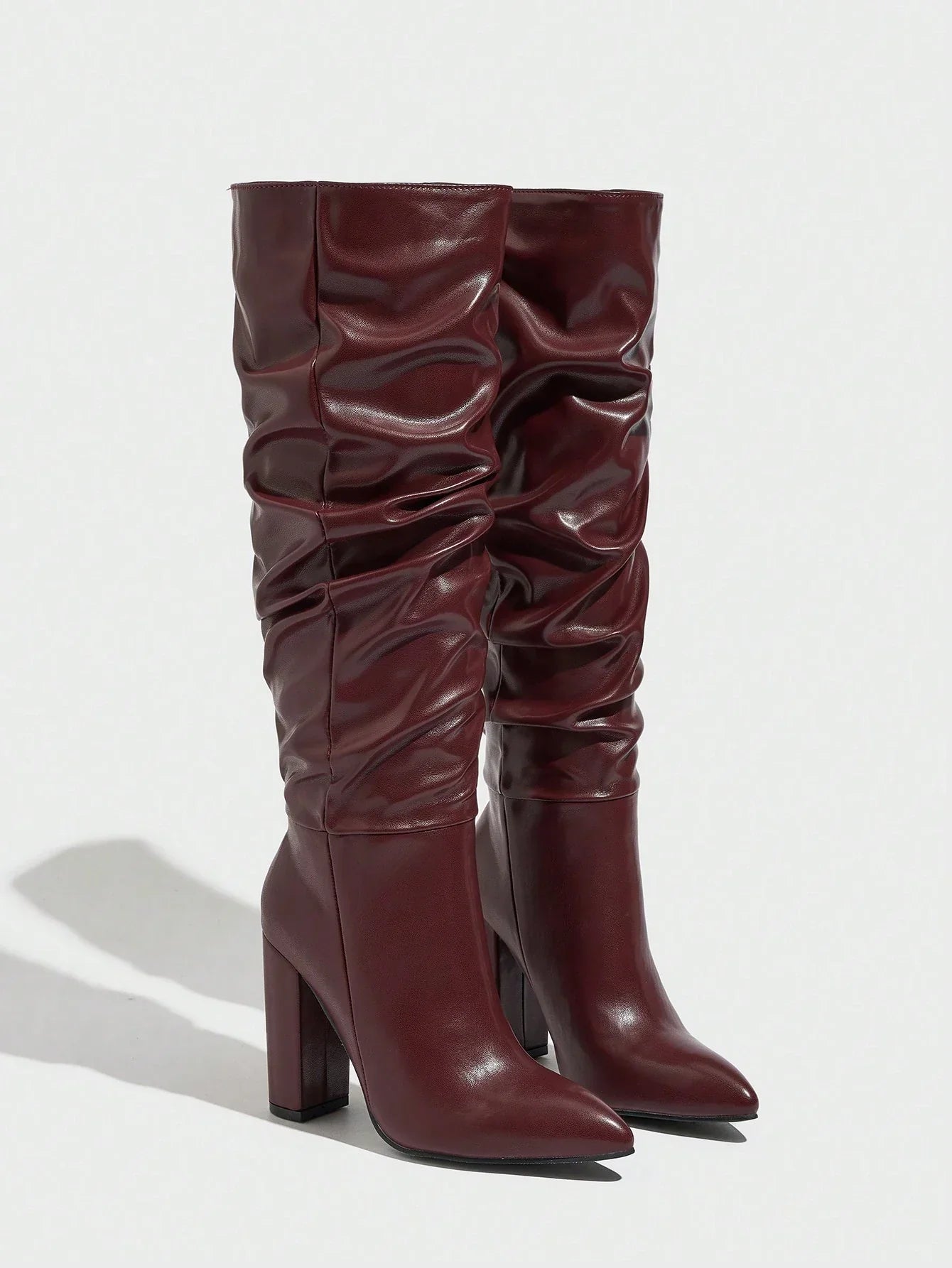 Women's Classic Black Faux Deer Suede Knee High Boots