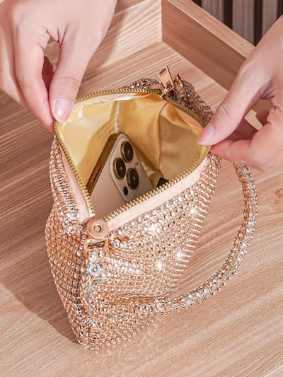 Mini Rhinestone Handbag Clutch, Elegant Party Bag
