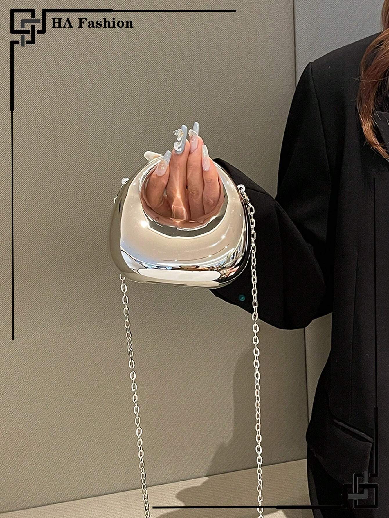 Acrylic Crescent Moon Box Shaped Handbag